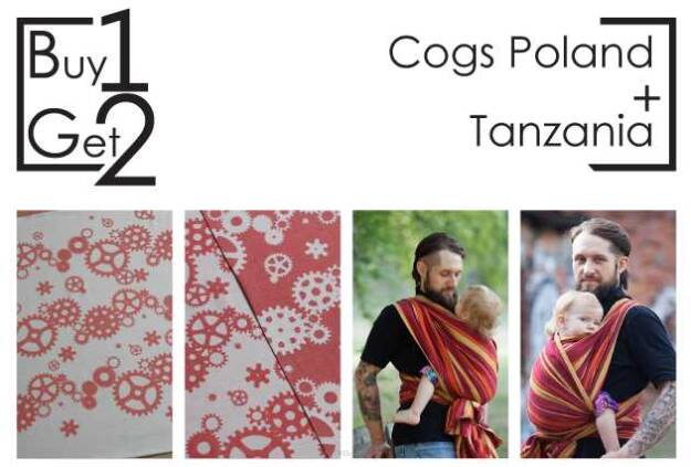 Buy1Get2 Cogs Poland 4.2 + Tanzania 4.6 ok.cen. chusta dla dziecka, chusty dla dzieci, chusta dla niemowląt, chusty dla niemowląt, chusta do noszenia dziecka, chusty do noszenia dzieci, bezpieczna chusta, bezpieczne chusty