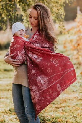 Dandelions Red, Ring Sling [100% Baumwolle]