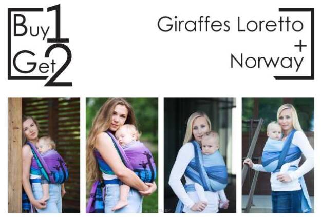 Buy1Get2 Giraffes Loretto 3.6 ok.cen. + Norway RING S chusta dla dziecka, chusty dla dzieci, chusta dla niemowląt, chusty dla niemowląt, chusta do noszenia dziecka, chusty do noszenia dzieci, bezpieczna chusta, bezpieczne chusty