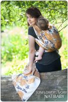 Tragetuch Natibaby Muster Sunflowers Ivory s2.jpg
