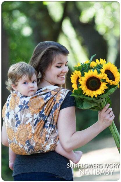 Tragetuch Natibaby Muster Sunflowers Ivory s4.jpg