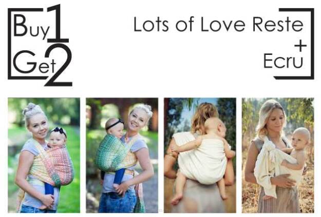 Buy1Get2 Lots of Love Reste 3.6 + Ecru 3.6 chusta dla dziecka, chusty dla dzieci, chusta dla niemowląt, chusty dla niemowląt, chusta do noszenia dziecka, chusty do noszenia dzieci, bezpieczna chusta, bezpieczne chusty