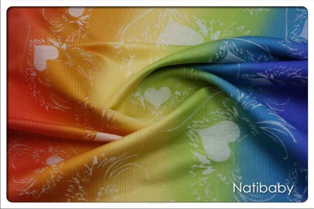 Natigo Ergonomische Tragehilfe Natibaby Muster Wings Of Love Rainbow White Wings-of-Love-Rainbow-White-4-.JPG
