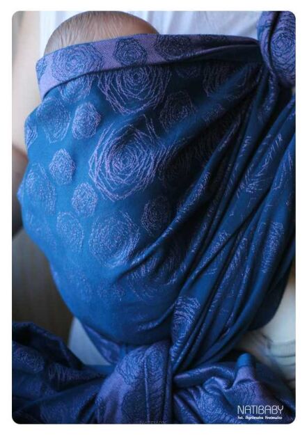 Ring Sling Natibaby Muster Quadroses Granat/ Wrzos QUADROSES_INDIGO_HEATHER1.jpg