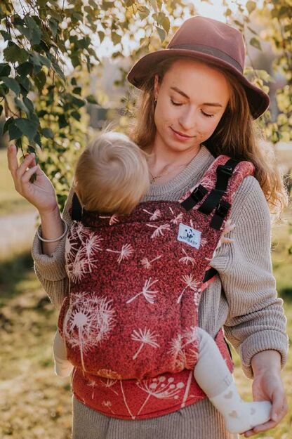 Dandelions Red, NatiGrow Adjustable Carrier [100% Baumwolle]