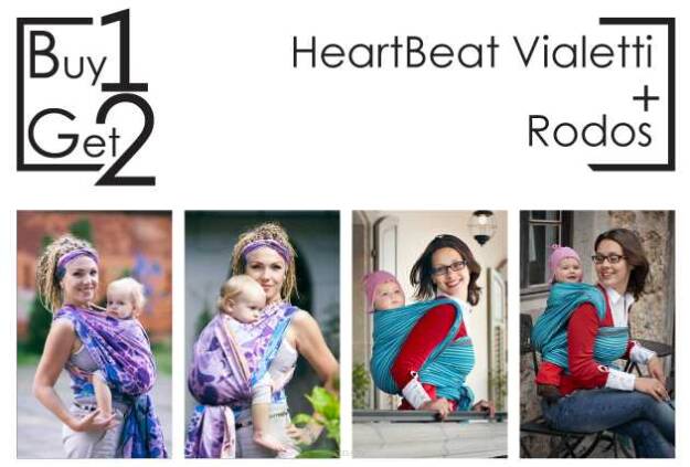 Buy1Get2 HeartBeat Vialetti RING L ok.cen. + Rodos 5.2 ok.cen. chusta dla dziecka, chusty dla dzieci, chusta dla niemowląt, chusty dla niemowląt, chusta do noszenia dziecka, chusty do noszenia dzieci, bezpieczna chusta, bezpieczne chusty
