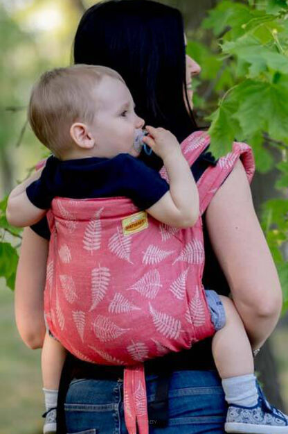 BABY Ferns Red, ONBUHIMO CARRIER, [50% Linnen, 50% Baumwolle]