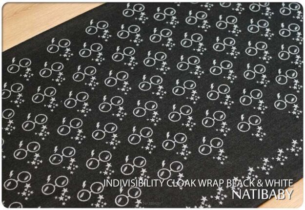 Reststücke Natibaby Muster INDIVISIBILITY CLOAK WRAP BLACK & WHITE 180cm welna1.jpg