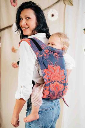 Peony Coral Dream, ONBUHIMO Carrier, [77% Baumwolle, 14% Leinen, 5% Seide, 4% jedwab]