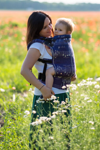 Notes Indigo Violet, NatiGrow Adjustable Carrier, [25% Leinen, 75% Baumwolle]