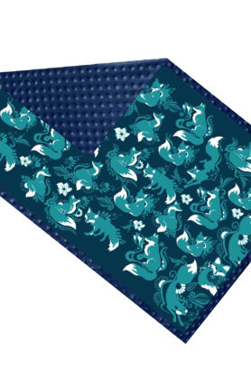 Decke NatiBlanket Foxes Blue